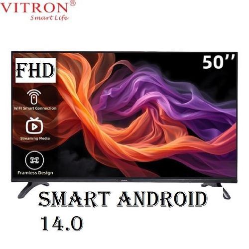 Vitron 50" Inch TV HTC5008FS Frameless FULL HD Smart Android TV & Digital Television, ICAST SCREEN MIRRORING, Netflix, YouTube, BLUETOOTH Enabled, Wi-Fi Connectivity, Inbuilt Decoder 1.5GBRAM,8GB ROM