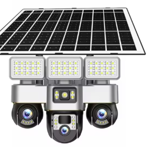 4G Triple Lens Solar PTZ Camera with Light